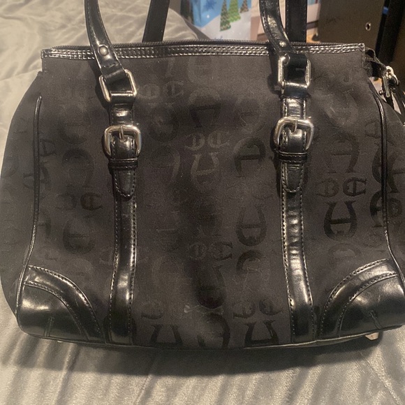 Etienne Aigner Leather & Monogram Hobo Handbag - Picture 7 of 7